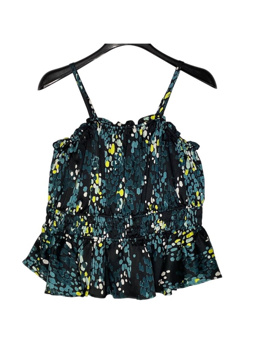 Torrid Peplum Square Neck Crop Cami Tank Sz LG 0 Dotted Abstract